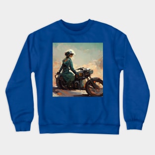 Girl on a motorcycle Crewneck Sweatshirt